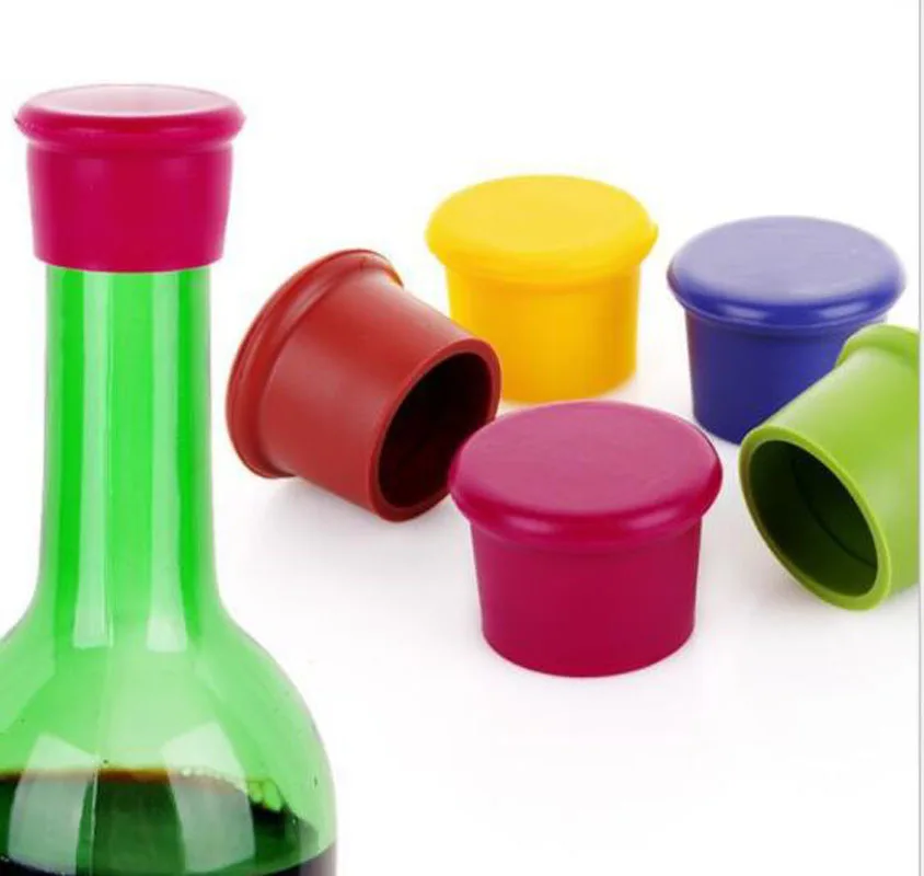 

5pcs Wholesale Lots silicone wine stoppers Leak free wine bottle sealers for red wine and beer bottle cap