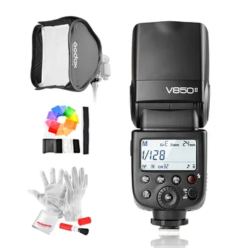

Godox V850II GN60 2.4G Wirless X System Speedlite with 2000mAh Battery Flash Light for Canon Nikon+Softbox Diffuser+Color Filter
