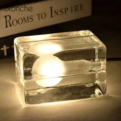 Современная светодиодная настольная лампы для мотоциклов кубики льда ночники Nordic творческий спальня свет прозрачный стекло светильники