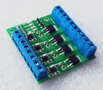 

Free Shipping!!! Four-channel mos tube FET module / PLC amplifier board / drive module / optocoupler isolation DC
