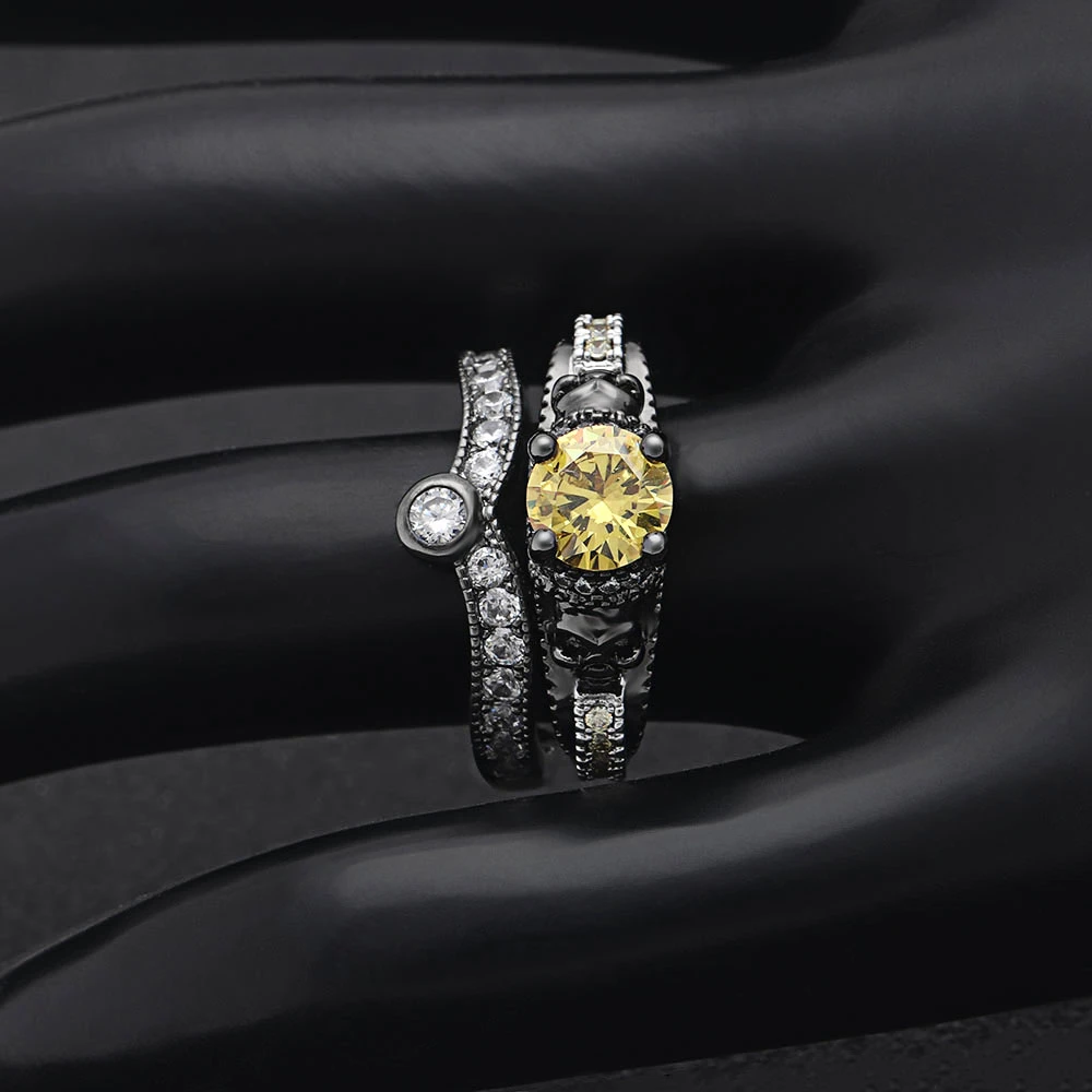 Crystal Zircon Skull Ring13
