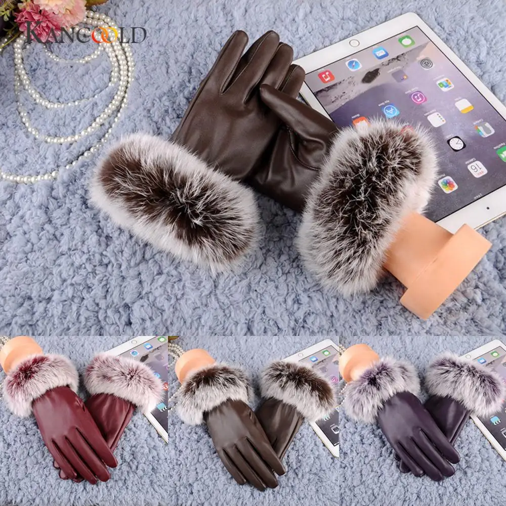 KANCOOLD Lovely Female Winter mittens Driving popular Rabbit Fur