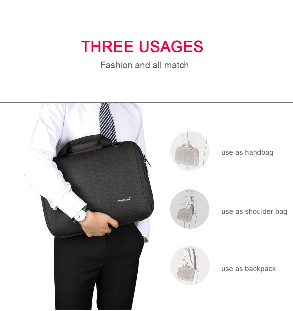 5.Men Business Fashion Messenger Bag 13.1 inch Laptop Bag