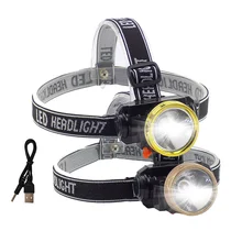 5 Вт/10 Вт светодиодный Мощный налобный фонарь, лобовая фара, перезаряжаемый встроенный аккумулятор, Головной фонарь, фонарик для рыбалки, кемпинга