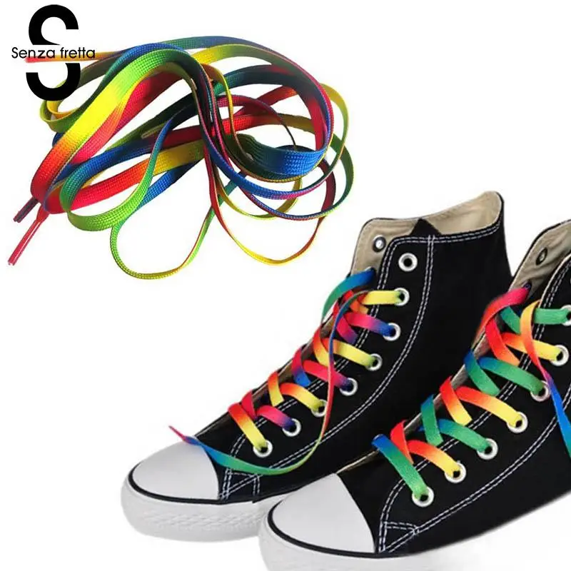

Senza Fretta 3Pairs Rainbow Shoelace for Sneakers Women/Men Colorful Sport Shoes Shoelaces Flat Lace Strings Athletic Shoe-Lace