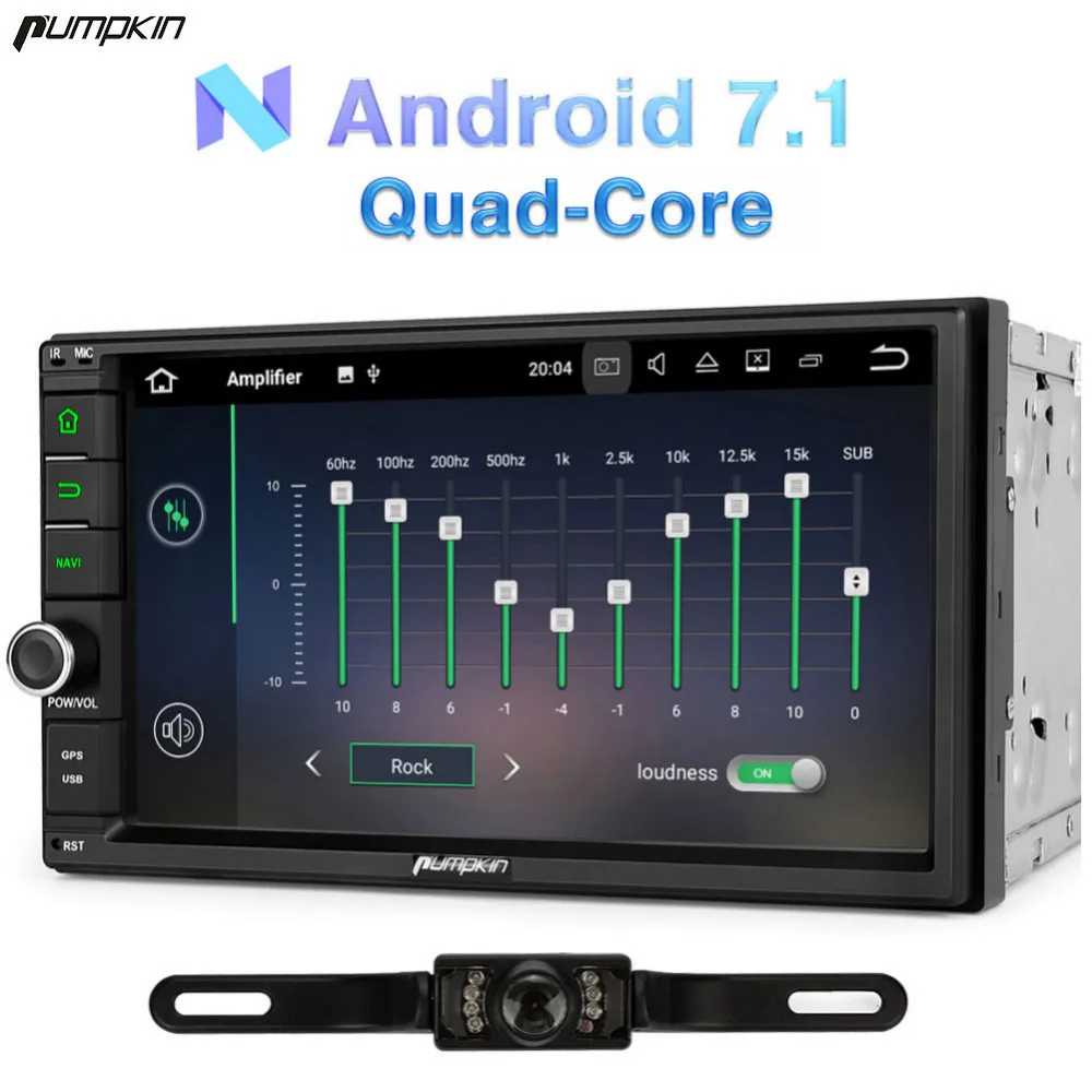 Pumpkin 2 Din 7'' Android 7.1 Universal Car Radio No DVD Player GPS