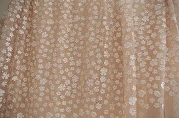

1 yard lace fabric with 3D flower applique, 3D lace fabric for photography prop, SDF007