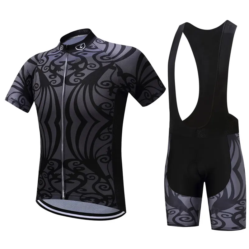 

Summer Unisex Quick Dry Cycling Sets Cool Black 3D Padding Cushion Sport Jerseys Customized/Wholesale Service