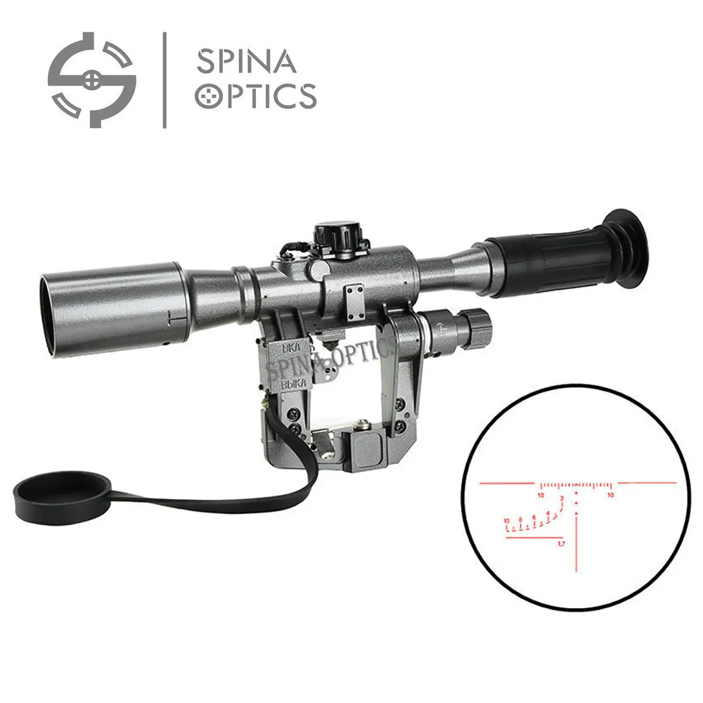 

SPINA OPTICS Hunting Tactical SVD 6X36-1 Scope Red Illuminated for SVD AK Rifle Scope Sniper RifleScope