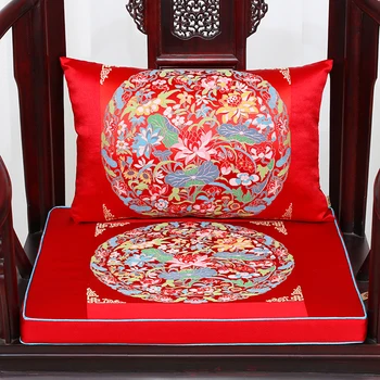 

Luxury Thicken Chinese Home Decoration Cushions Dragon Crane Kirin Sofa Chair Pad Seat Cushion Pillow Silk Brocade Lumbar Pillow