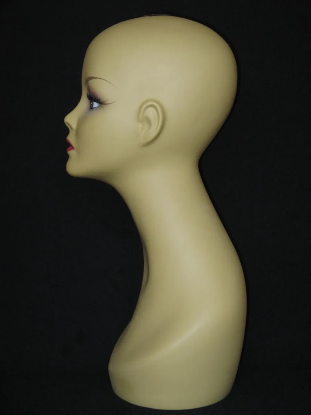 Реалистичные пластмассовый манекен женщина, манекен голова для шляпу/Цепочки и ожерелья Дисплей, парик Глава