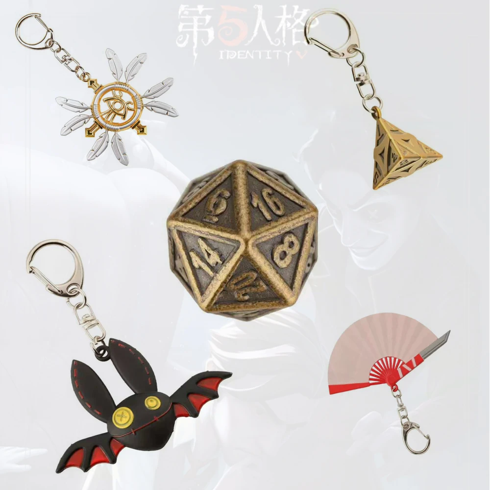 

Giancomics Anime Identity V Keychain Fan Sword Bat Dice Figure Key Ring Decor Gift The Fifth Personality Keychain Gifts for Mens