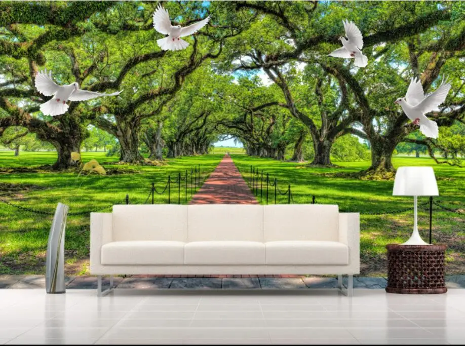 3D обои природа пейзаж роща голубь дом Украшенные фоны для фотосъемки papel де parede para quarto Beibehang
