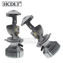 Hcdlt 1 conjunto h4 led mini lente do projetor hi/lo feixe 1.5 Polegada carro led farol lâmpadas h4 lhd rhd 70 w 5500 k branco led kit de conversão