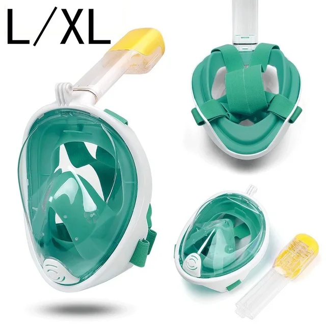Маска для дайвинга для всего лица, маска для подводного плавания, анти-туман, маска для подводного плавания с противоскользящим кольцом, затычка для ушей для камеры Gopro - Цвет: NO8 L XL