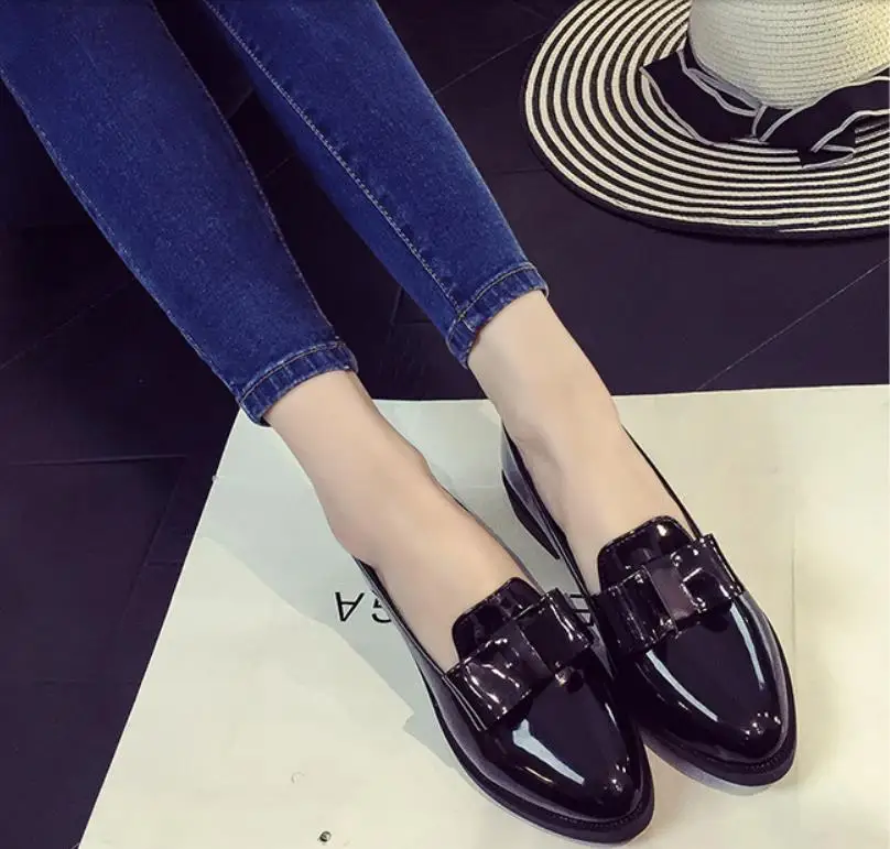 

2019 British style women's shoes fashionable bow-tie flat casual shoes comfortable and elegant office high quality women shoes