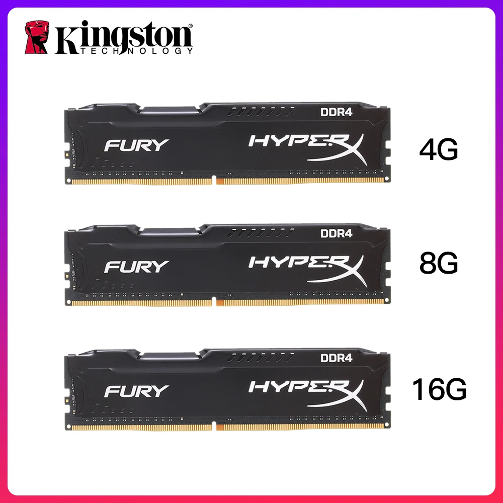 

Kingston HyperX FURY 4GB 8GB 16GB DDR4 2400MHz PC RAM Memory DIMM 288-pin Desktop Ram Internal Memory RAM For Computer Games Ram