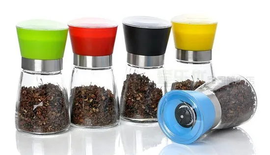 240-X-Free-Shipping-Pepper-Salt-Grinder-Glass-Cruet-Mill-Spice-Jar-Ceramic-Core