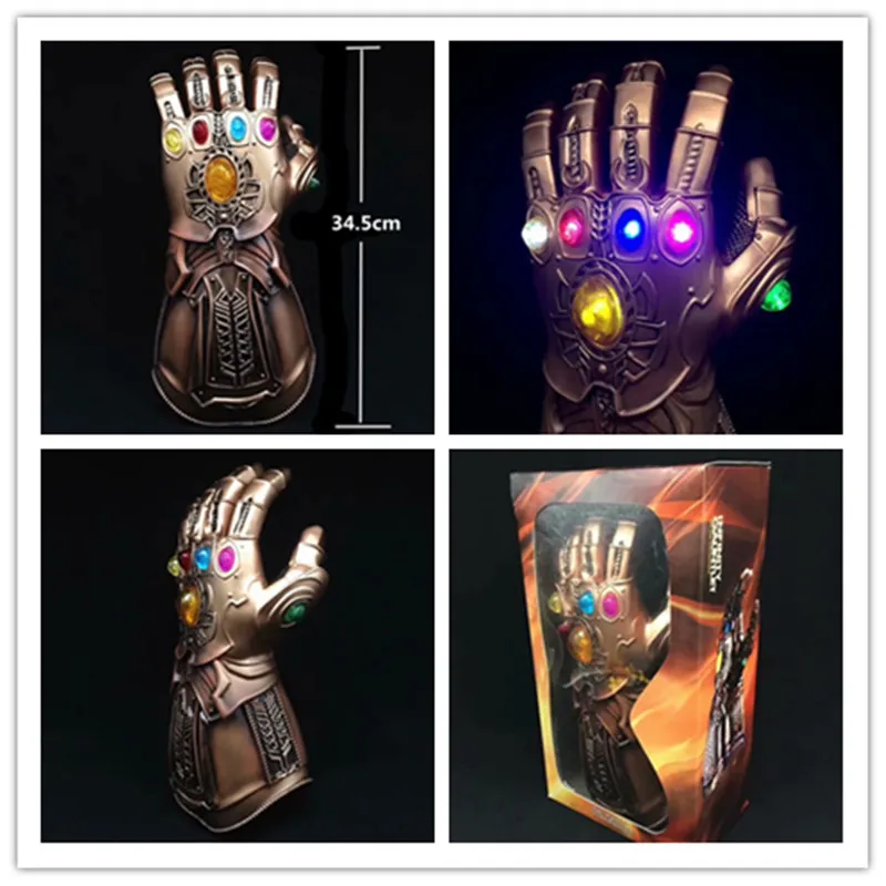 Светодиодная лампа Thanos Infinity Gauntlet Мстители Бесконечность война Косплей LED Gloves1: 1
