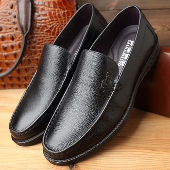 

Men Leather Shoes Genuine Leather Leather Fashion Social Luxury Brand Leather Shoes Men #MX8118261