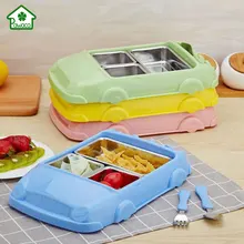 New Thermal Lunch Box Leak-Proof Stainless Steel Car Shape Dinner Box for Kids Portable Picnic School Kitchen Food Container Box