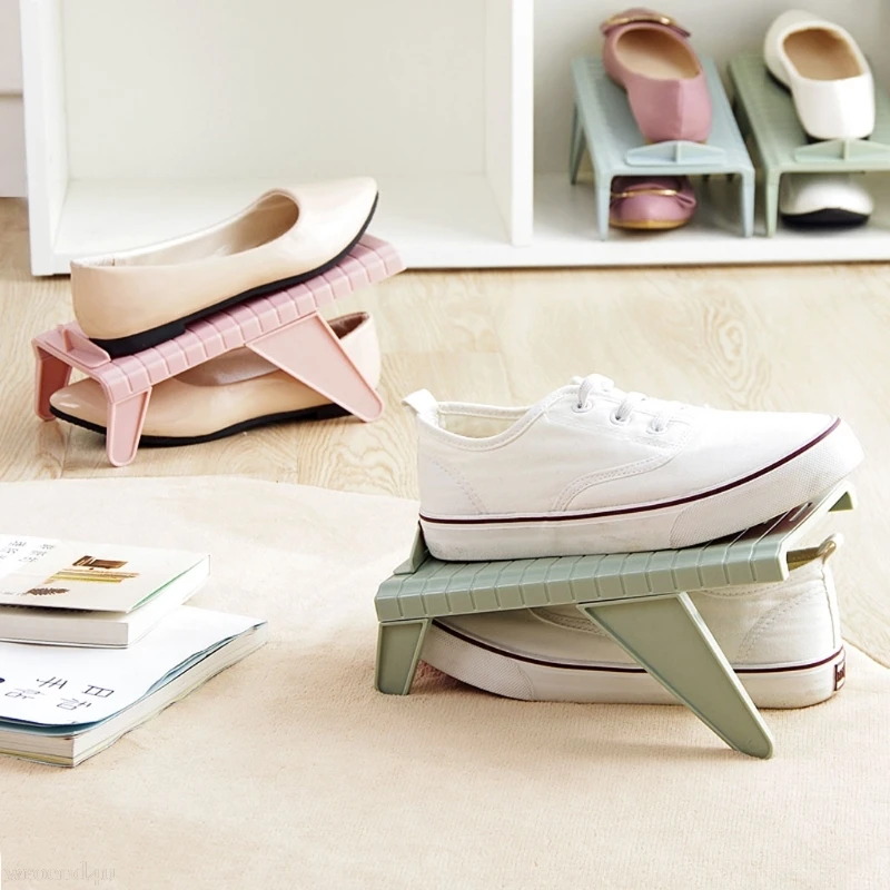 Assembly Home Shoes Base Space Saver Adjustable Height Double Layer Holder Storage Shelf