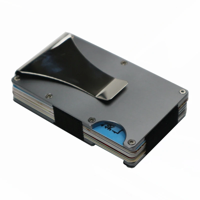 

Men female Credit Card Holder Anti Protect Blocking Rfid Wallet Portable ID Cardholder Clip Porte Carte Travel Metal Case