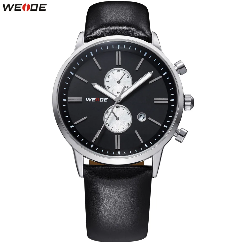 

Hot Sale Fashion WEIDE Dress Watch Men Quartz Dual Time Zone Watches Leather Strap Bussiness Man Casual Wristwatch Montre Homme