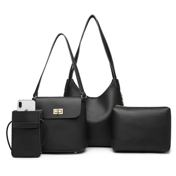 

Miss Lulu 4 Pieces Women Handbags Ladies Designer PU Leather Fashion Shoulder Bags Girls Cross Body Messenger Bags Purse YD6835