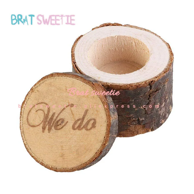 

Rustic Wedding Ring Box Bearer Wooden Printed Letter We Do Wood Box for Anniversary Engagement Wedding Decoration Gift