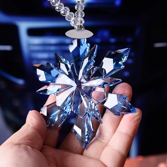 Pendentif de voiture en cristal fleur porte-bonheur  Ornement de  décoration intérieure de voiture, accessoires de voiture - AliExpress