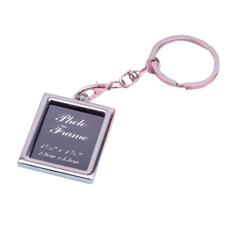 

Creative Alloy Keychain Pendant Lover Message Board Photo Clip Holder DIY Necklace Key Decoration