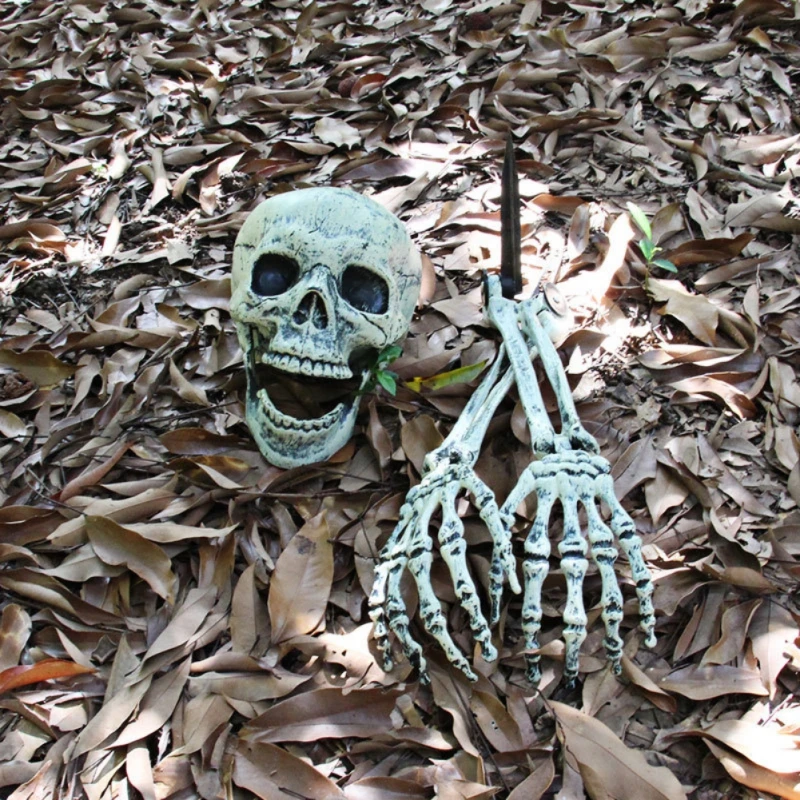 Хэллоуин, привидения дом реалистичные кости череп голова и руки для кладбища сцены Косплэй DIY страшные украшения