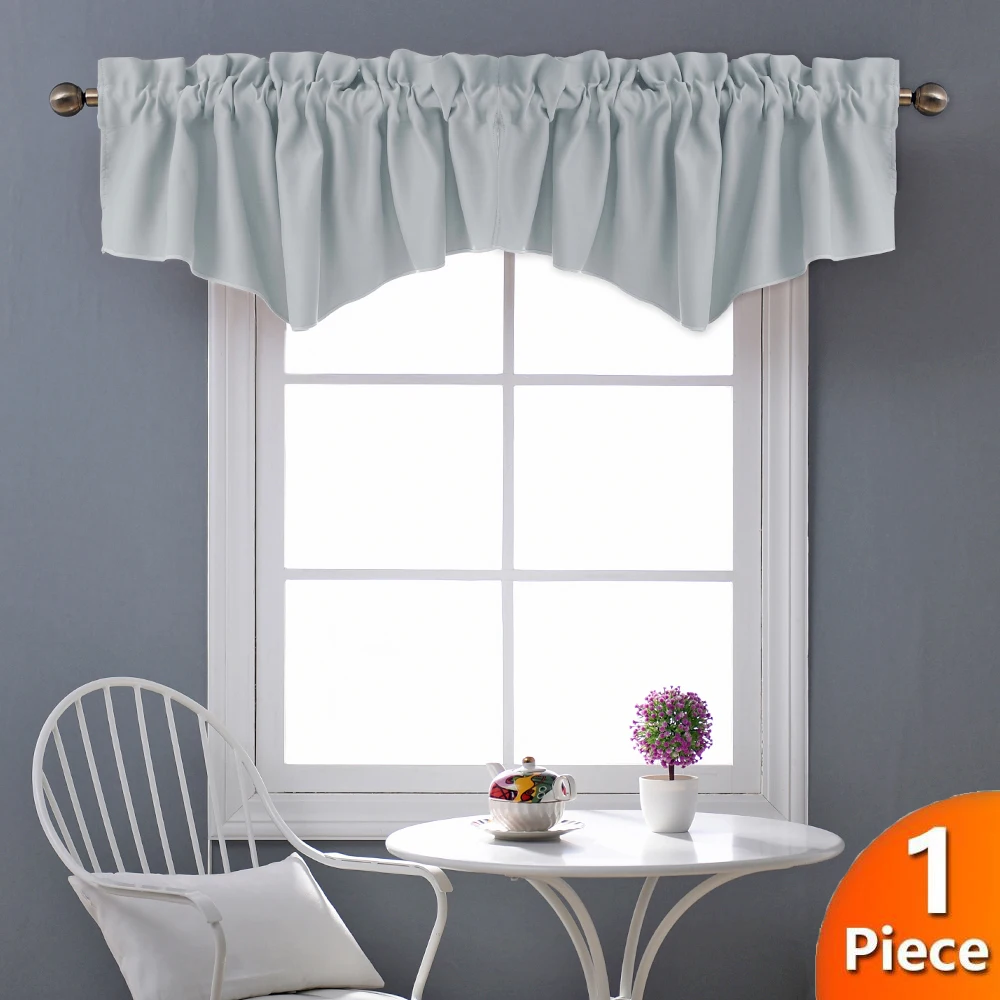 Grayish White NICETOWN затемненная занавеска для кухни с кармашком и кармашком, занавеска для подвала с одной панелью - Цвет: Grayish White