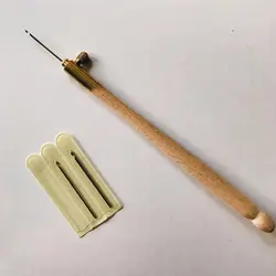 DIY металлические для шитья инструмент вышивка деревянная ручка французский прочный с 3 иглами легкий ремесло Бисероплетение обруч тамбур