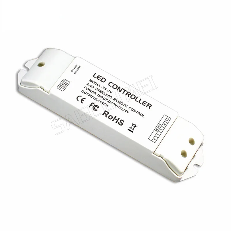 

T4-CV Receiving controller 2.4G Wireless Constant Voltage LED Receiver Suitable for T1, T2, T2M, T3, T3M, T3X, T4 Remote Control