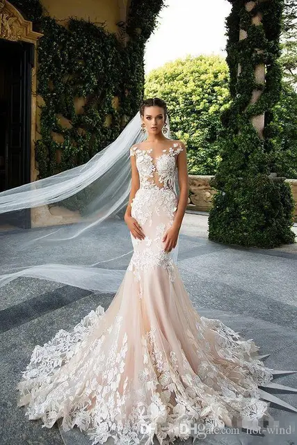 2017 Spring Mermaid Wedding Dresses Blush Pink Lace Bridal Gowns 2017 Spring Mermaid Wedding Dresses Blush Pink Lace Bridal Gowns Y Backless Vestidos Noiva Bohemian Gelinlik