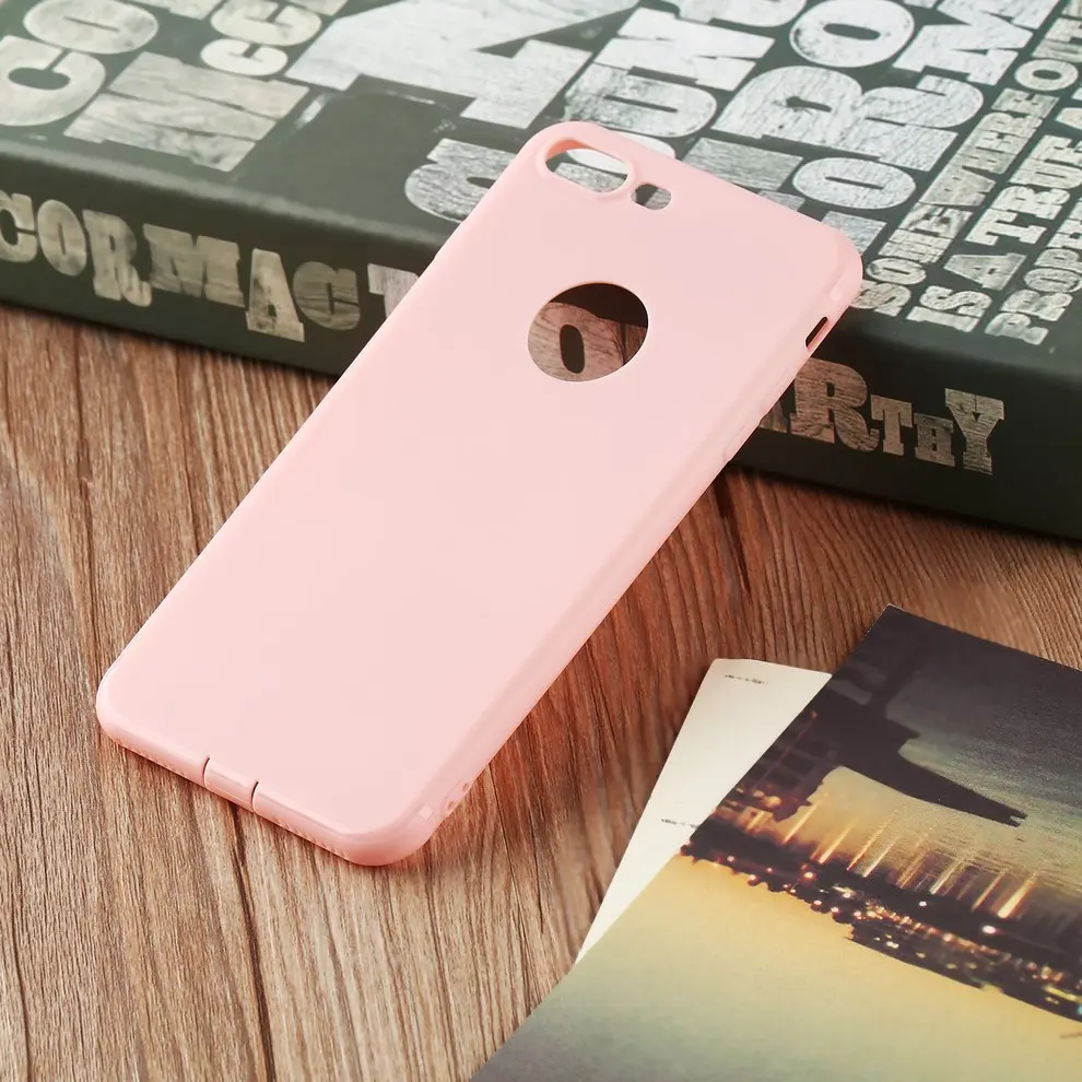 

5pcs Silicone Matte Pink Back Cover Shockproof Protective Phone Case Shell For iPhone 7 Plus