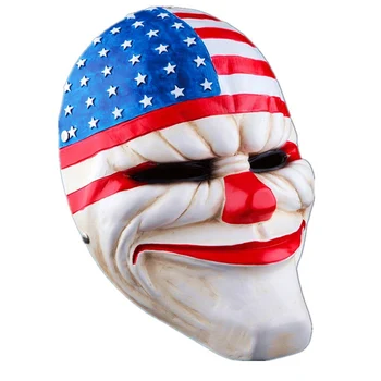 

Horror Payday 2 Mask Resin The Heist Dallas/Wolf/Chains/Hoxton Halloween Clown Masquerade Cosplay Costume Men Party Mask