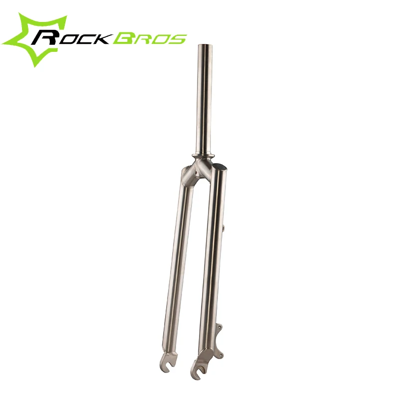 

ROCKBROS MTB Mountain Bike 26" Rigid Fork Ti Straight Fork Front Fork Titanium Alloy 1-1/8" Silver Bicycle Parts