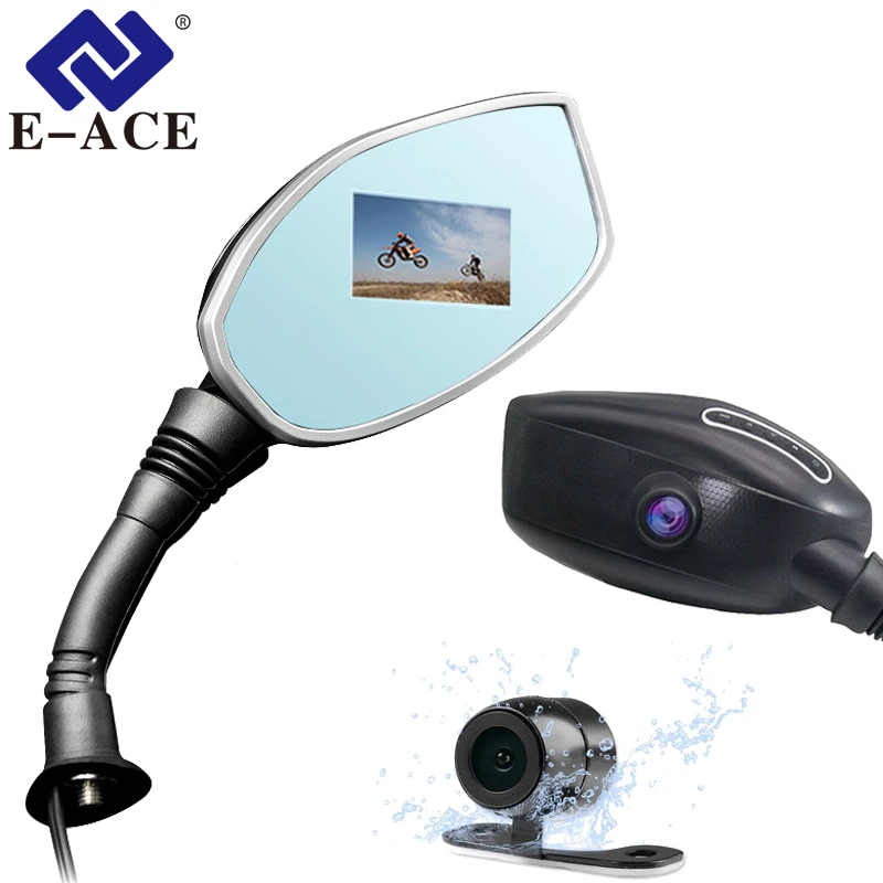 E ACE motocicleta Dvr espejo retrovisor Cámara Auto de Digital moto Dash Cam lente videocámara registro automático|Cámara DVR para - AliExpress