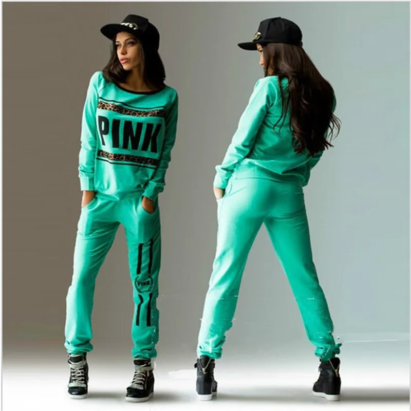 Two piece set 2016 new track suit long sleeved tracksuit female sweat