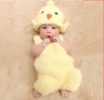 

little chick beanie with romper cute Chunky Knit Baby chicken Hat romper set hot sale photo graphy