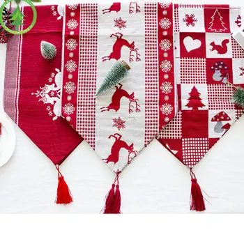 

Christmas Xmas table runners Reindeer Home Tablecloth Decorative Dining Room