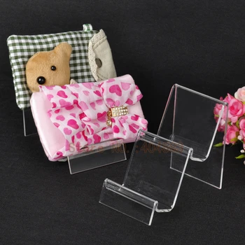 

5pcs Clear-view Acrylic 2-layer Wallet Display Stand Purse Holder cosmetic mobile Stand Holder Rack