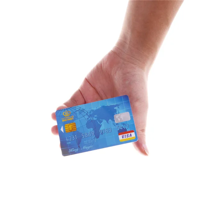 Close up magic Credit card + 1pcs PVC Transparent bar Floating Credit Card Magic Tricks Satge