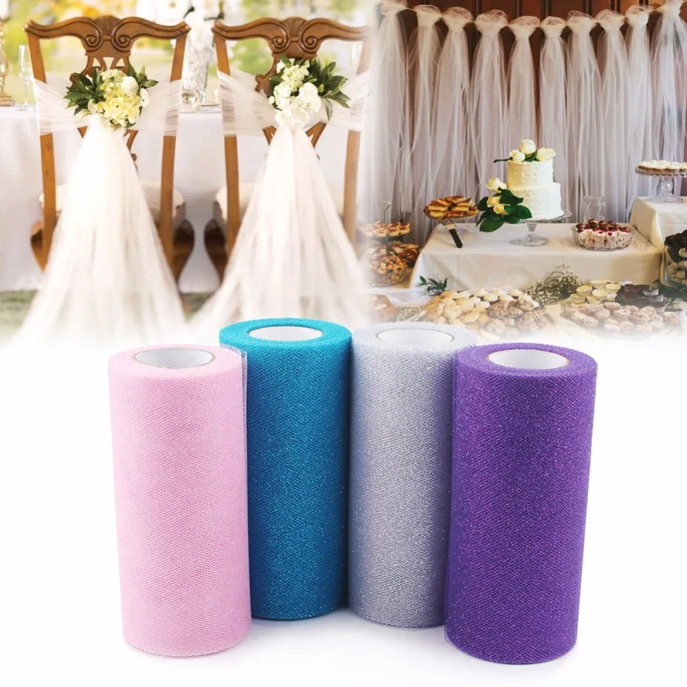 

2pcs Glitter Tulle Rolls 25YD Shimmering Colored Tulle Roll for Wedding Decoration Spool Craft Tulle Fabric Tutu DIY Home Decor