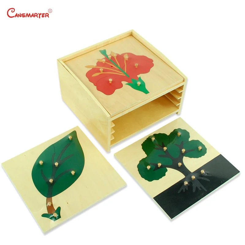 

Wooden Set Cabinet With Plants Puzzles Knob Montessori Toys Educational Toys Children Kids Puzzles Teaching Aids Kids BO001-3