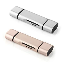 3-en-1 Tipo-c USB 3.0 Lector de Tarjetas de OTG Lector de Tarjetas de Oro Rosa un Micro Combo 2 Ranura TF SD para Smartphone PC