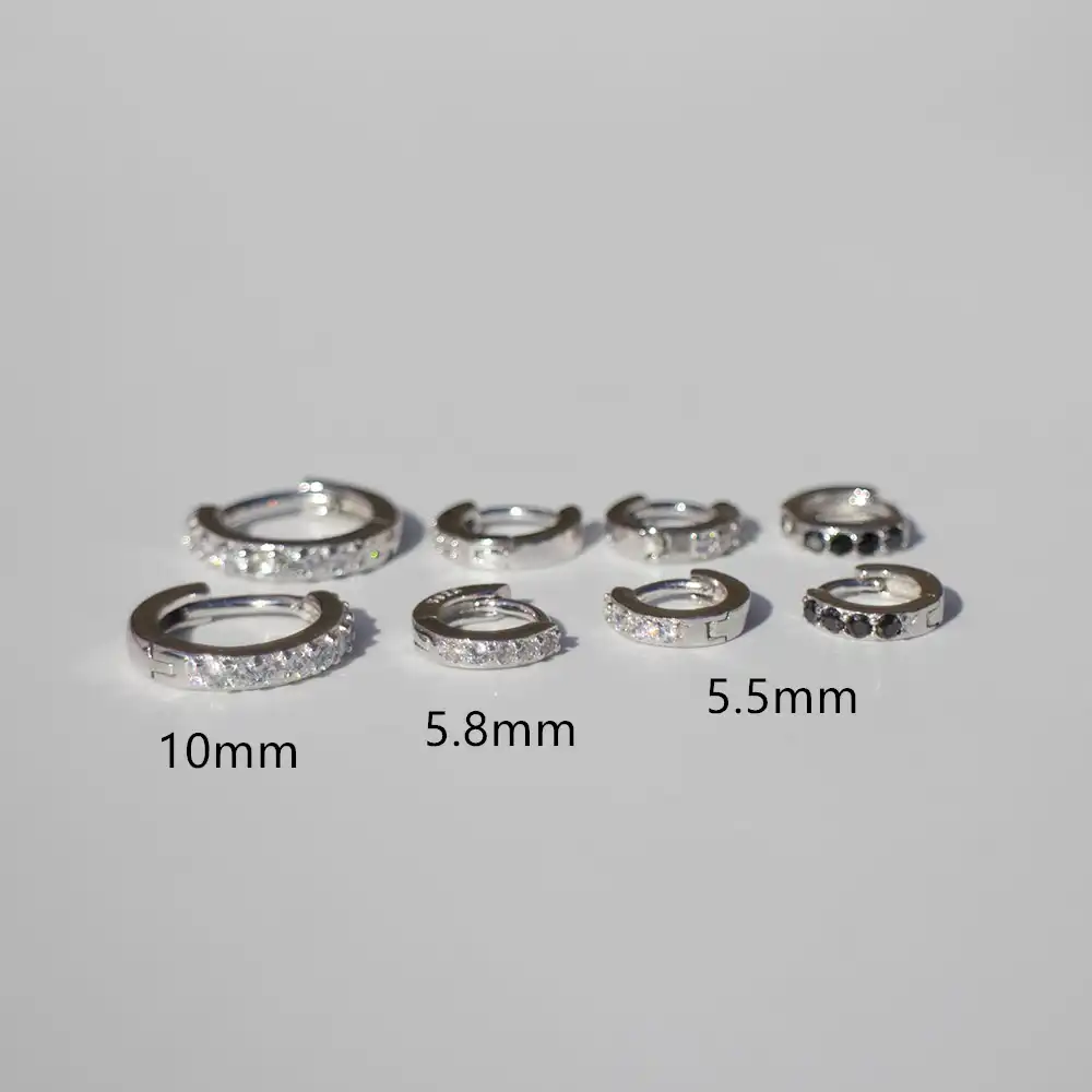 Новый 925 серебро серьги моды небольшой уха кости серьги многорядная Пряжка Белый Черный Простой девочка мальчик серебряные серьги украшения